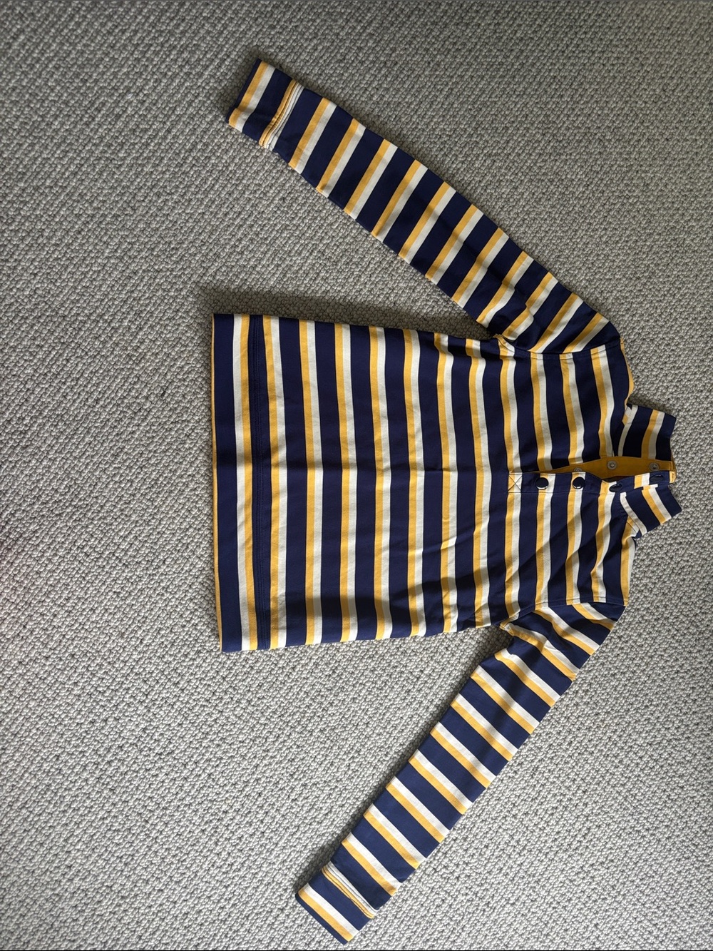 Classic Prep Yellow & Navy Striped Henley